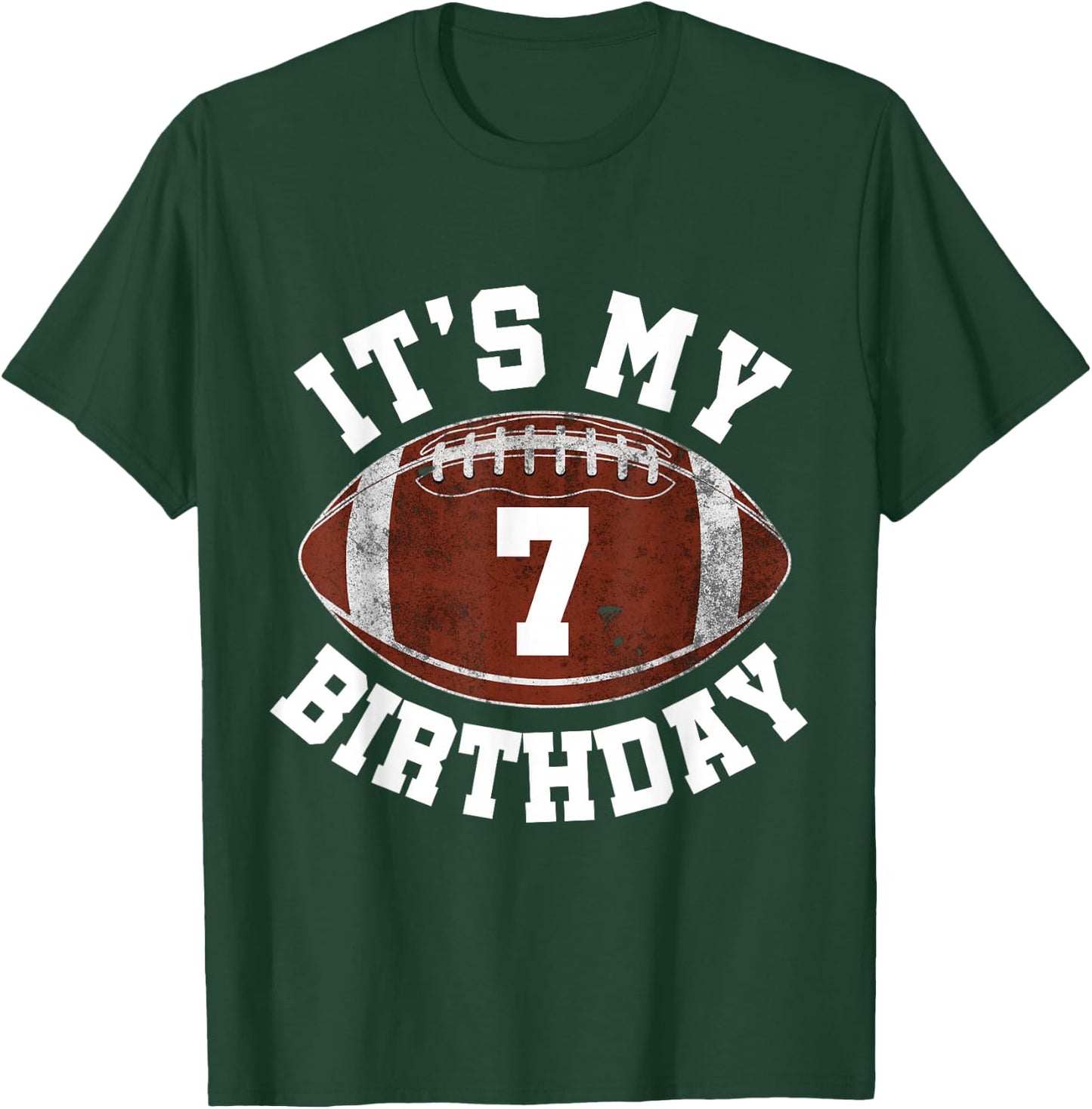 It's My 7th Birthday Boy 7 Year Old Football Player Kids T-Shirt - T-Shirt | Forest