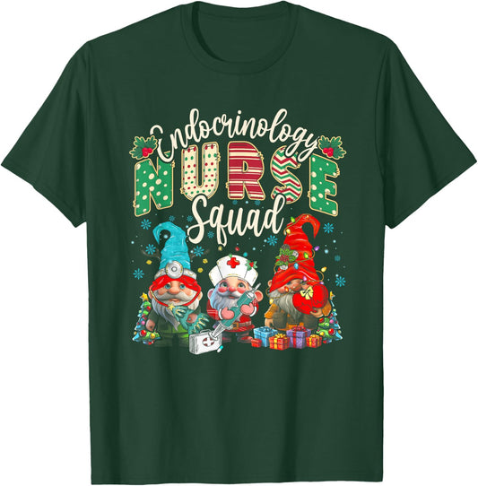 Endocrinology Nurse Squad Christmas Gnomes Endocrine Nurse T-Shirt - T-Shirt | Forest