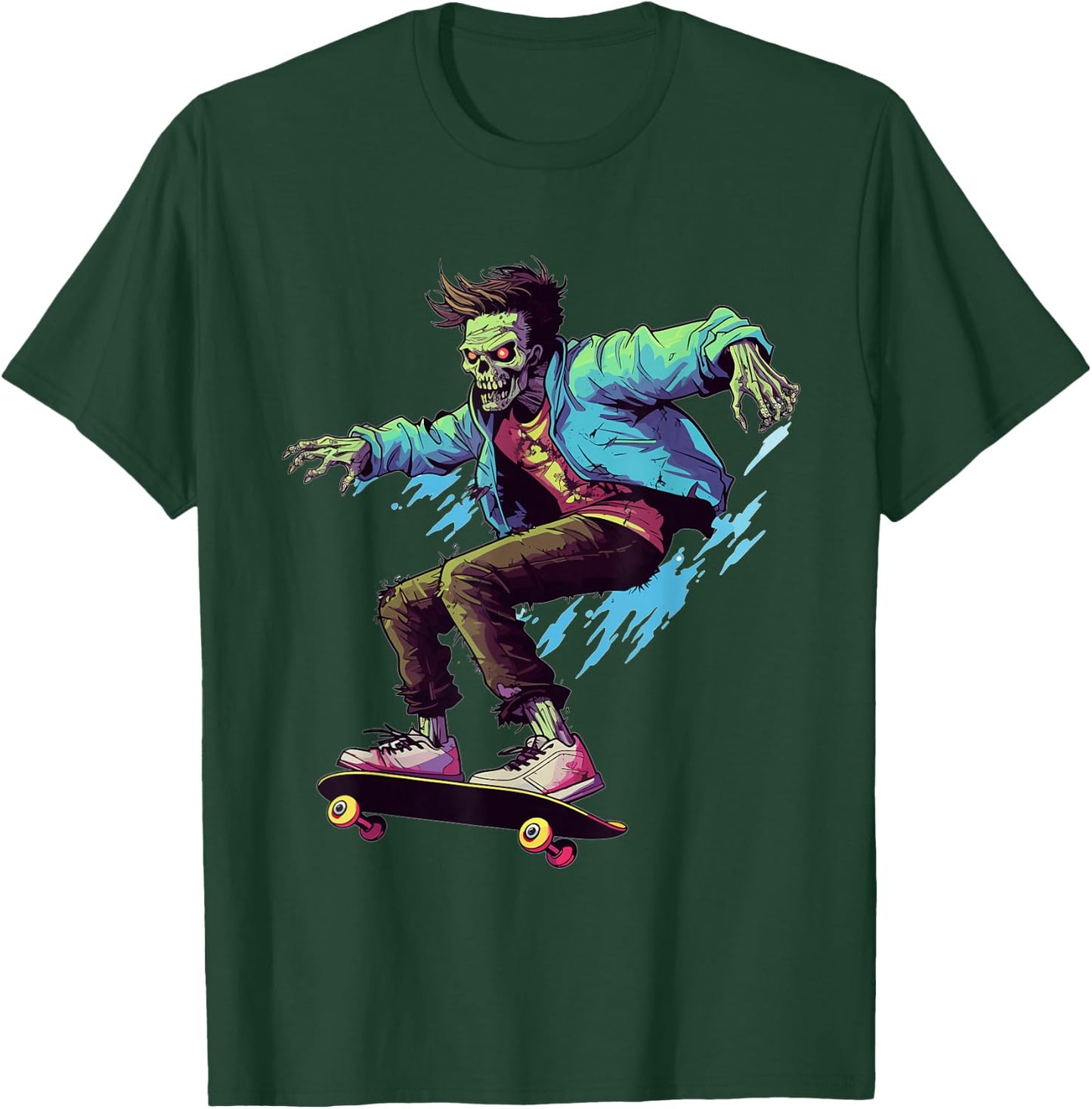 Zombie - Skateboard Skateboarder Skateboarding Skater T-Shirt - T-Shirt | Forest