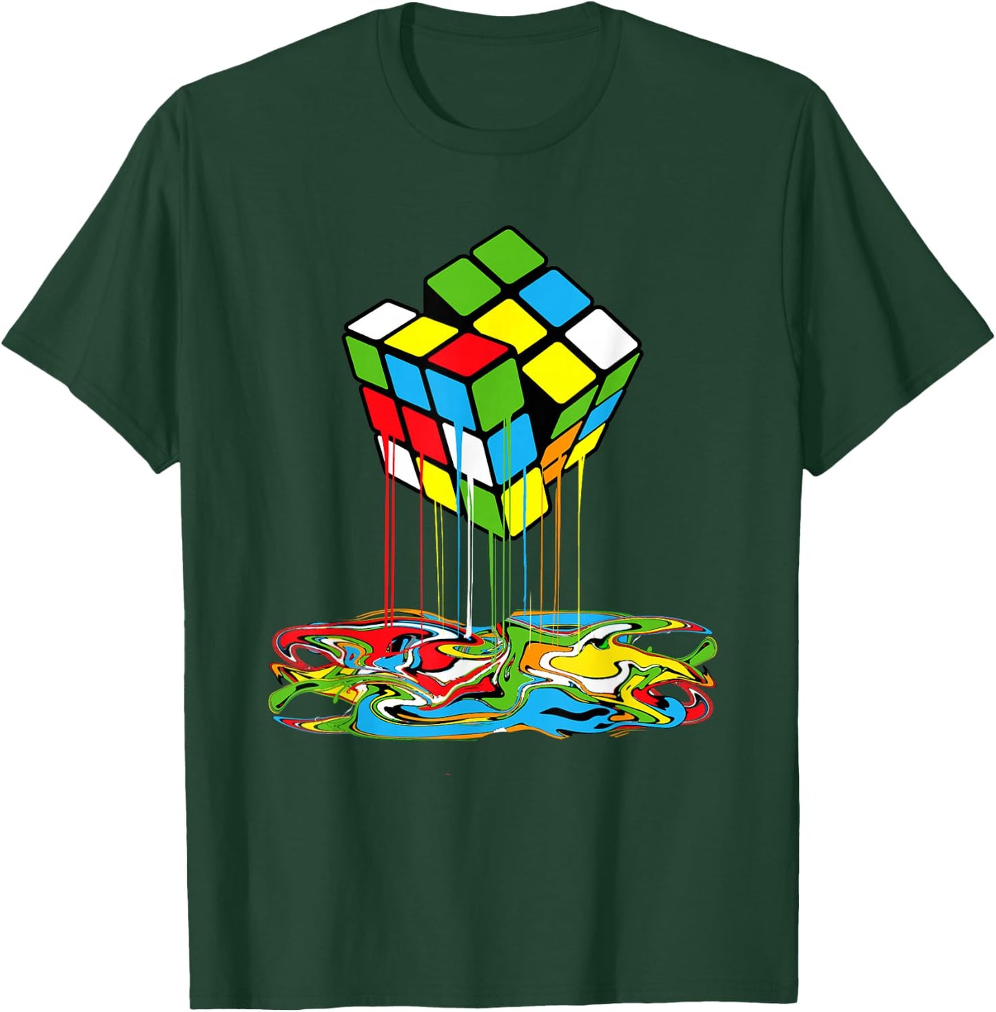 Melting Cube Math Speedcubing Lovers Boys T-Shirt - T-Shirt | Forest