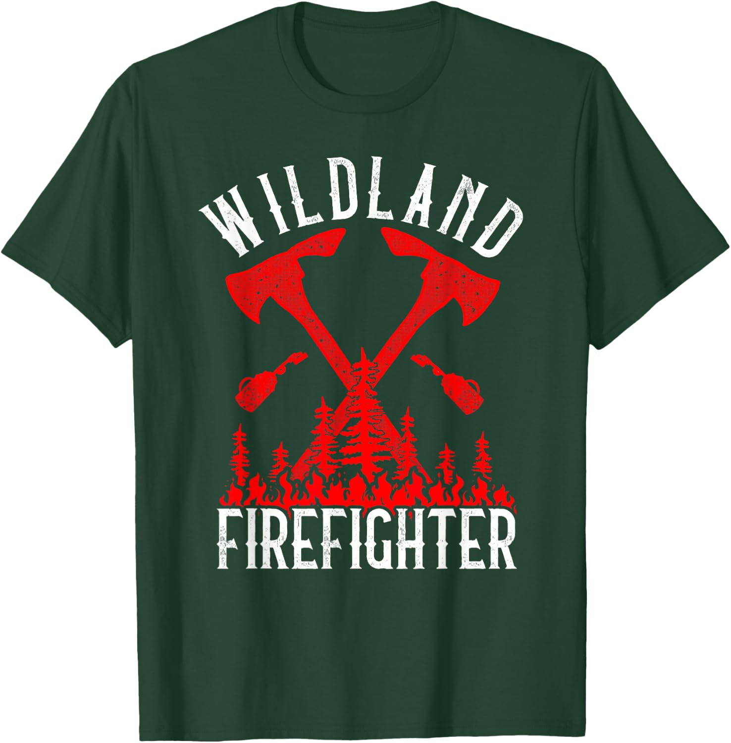 Wildland Firefighter Forest Fire Fighting Flaming Trees T-Shirt - T-Shirt | Forest