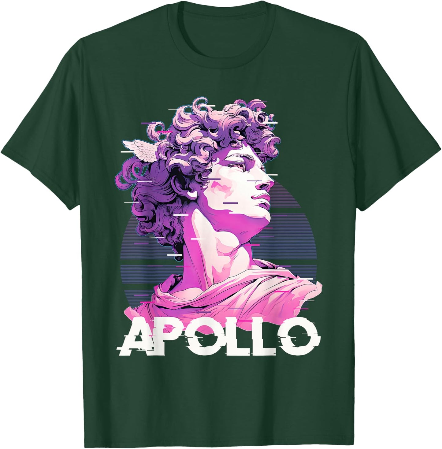 Apollo Greece God Glitch Aesthetic Greek Vaporwave T-Shirt - T-Shirt | Forest