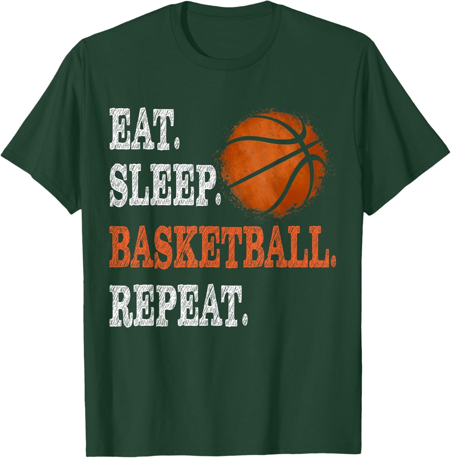 Eat Sleep Basketball Repeat Boy Youth Kid Basketball Fan T-Shirt - T-Shirt | Forest