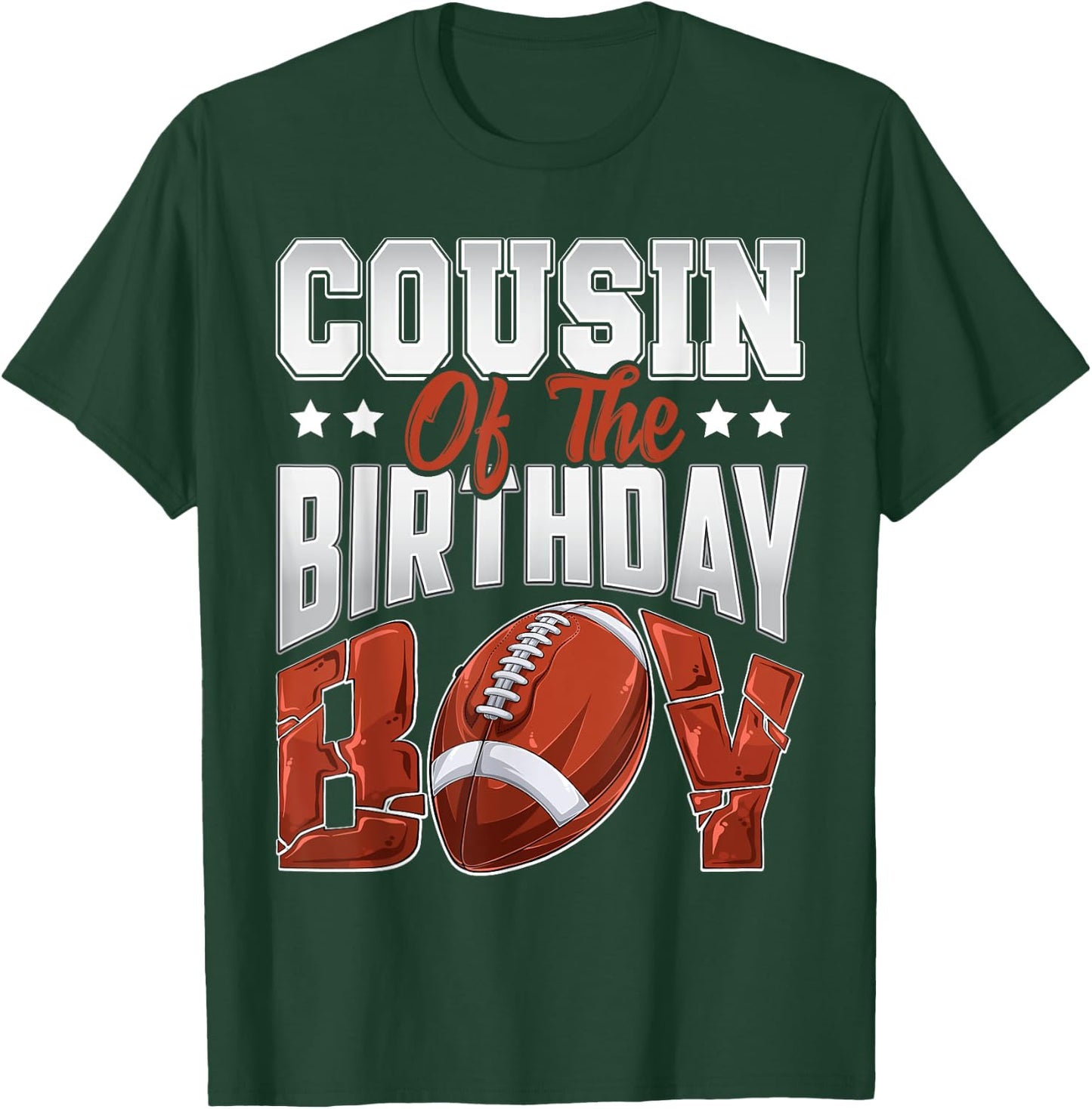 Cousin Football birthday Boy Family Baller b-day Party T-Shirt - T-Shirt | Forest