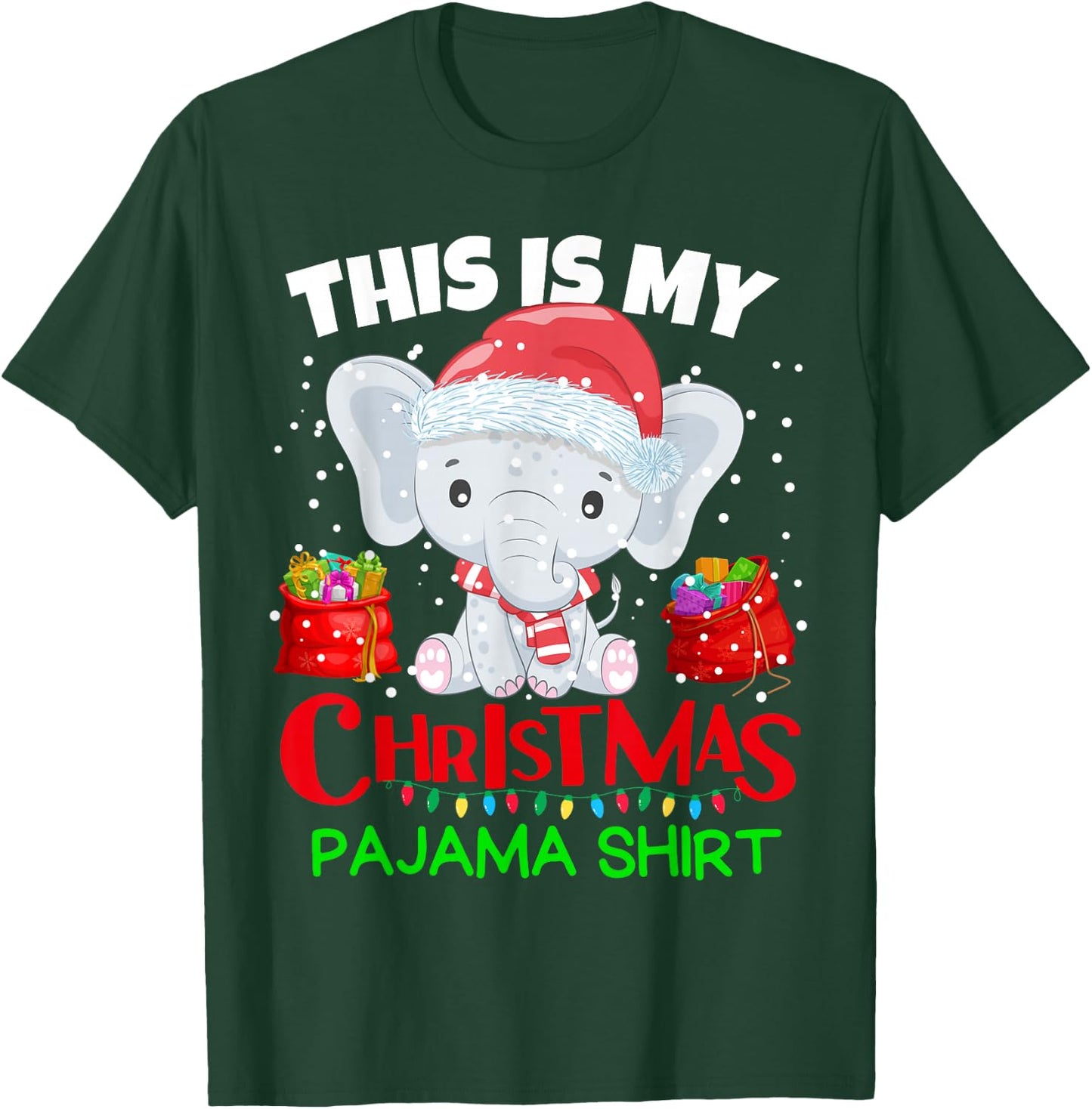This is my Christmas Pajama Shirt baby elephant for kids T-Shirt - T-Shirt | Forest