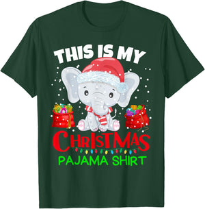 This is my Christmas Pajama Shirt baby elephant for kids T-Shirt - T-Shirt | Forest