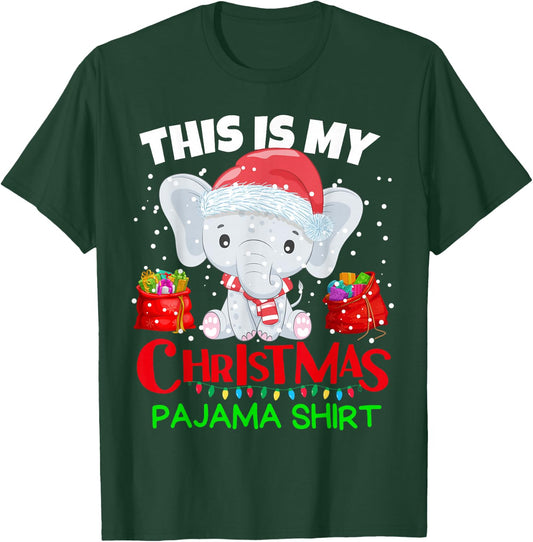 This is my Christmas Pajama Shirt baby elephant for kids T-Shirt - T-Shirt | Forest