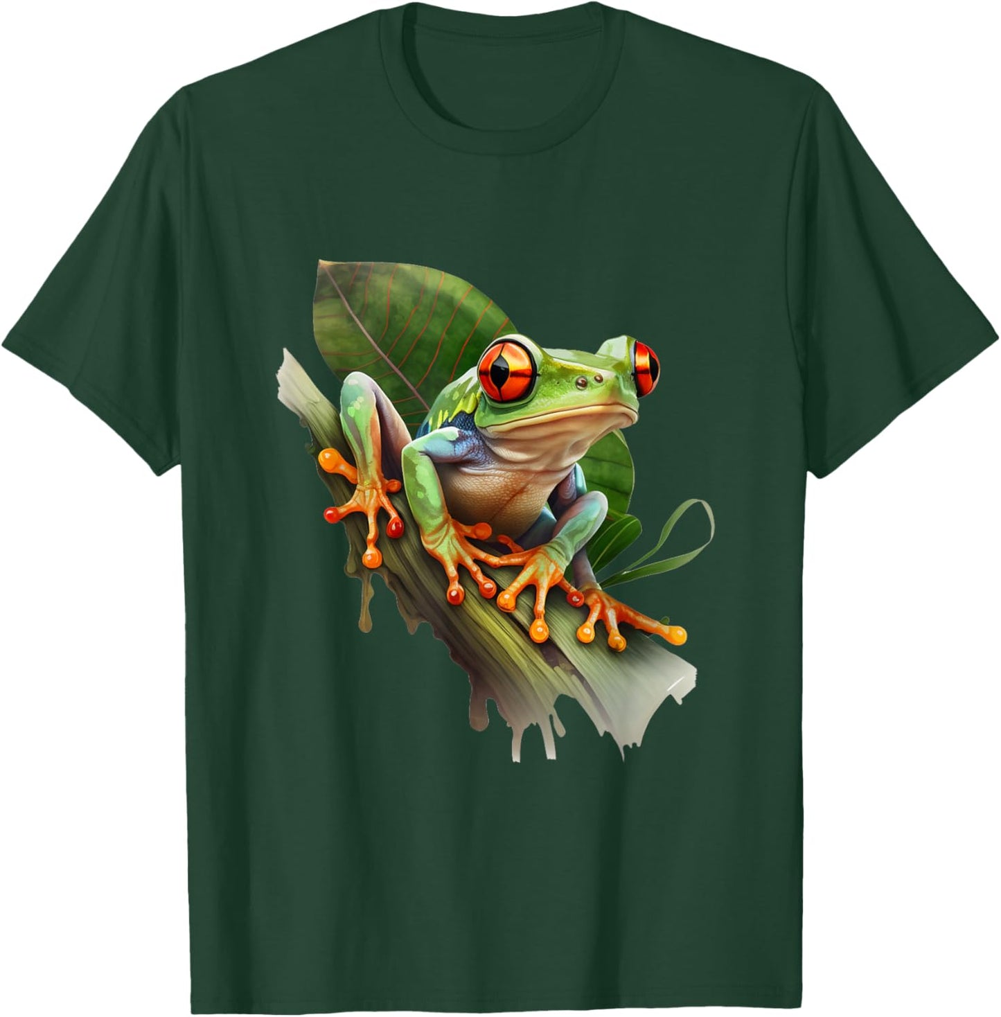 Red Eyed Tree Frog Rainforest Amphibian Green Body Tree Frog T-Shirt - T-Shirt | Forest