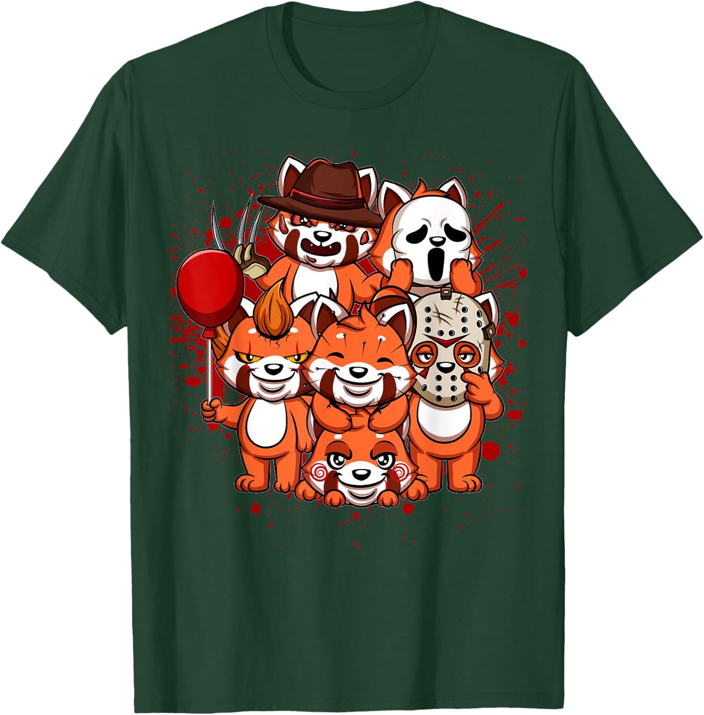 My Little Horror Crew - Halloween Red Pandas T-Shirt - T-Shirt | Forest