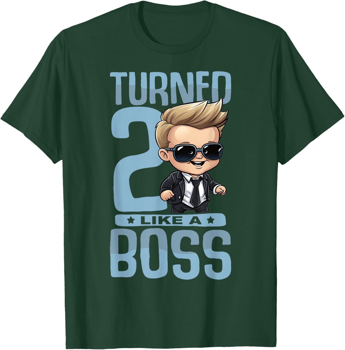 Baby 2nd Birthday Boy Girl 2 Year Like a Boss Kids T-Shirt - T-Shirt | Forest