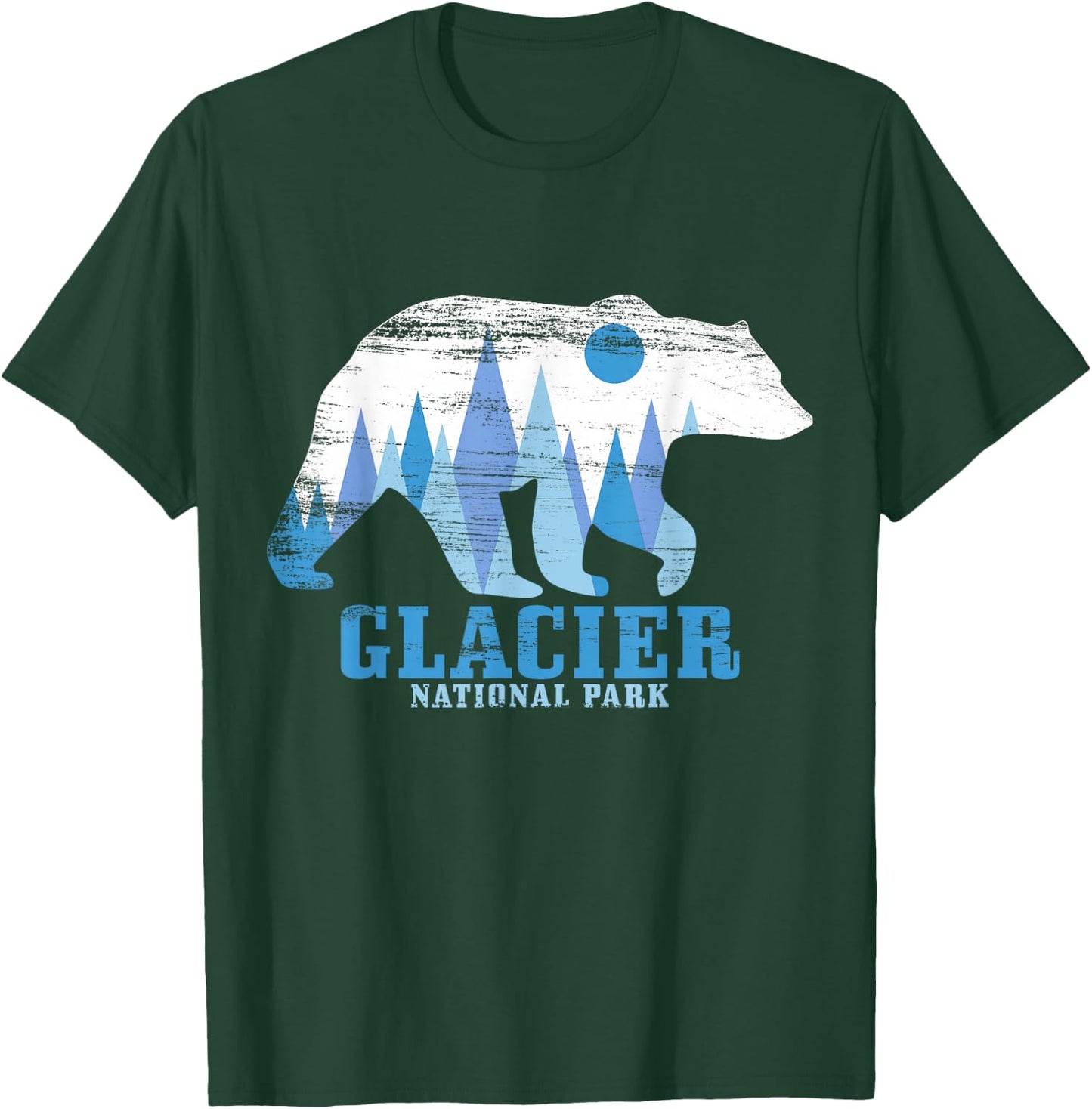 Glacier National Park Bear Vintage Hiking Nature Lover T-Shirt - T-Shirt | Forest
