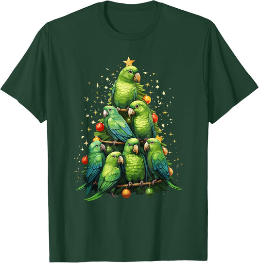 Green Cheek Conure Christmas Tree Ornament Parrot Bird T-Shirt - T-Shirt | Forest