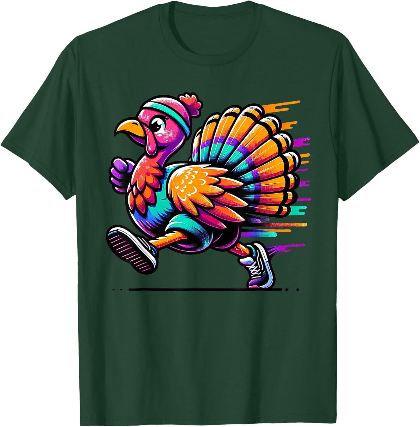 Thanksgiving Turkey Costume Turkey Trot Running 5K 10K T-Shirt - T-Shirt | Forest
