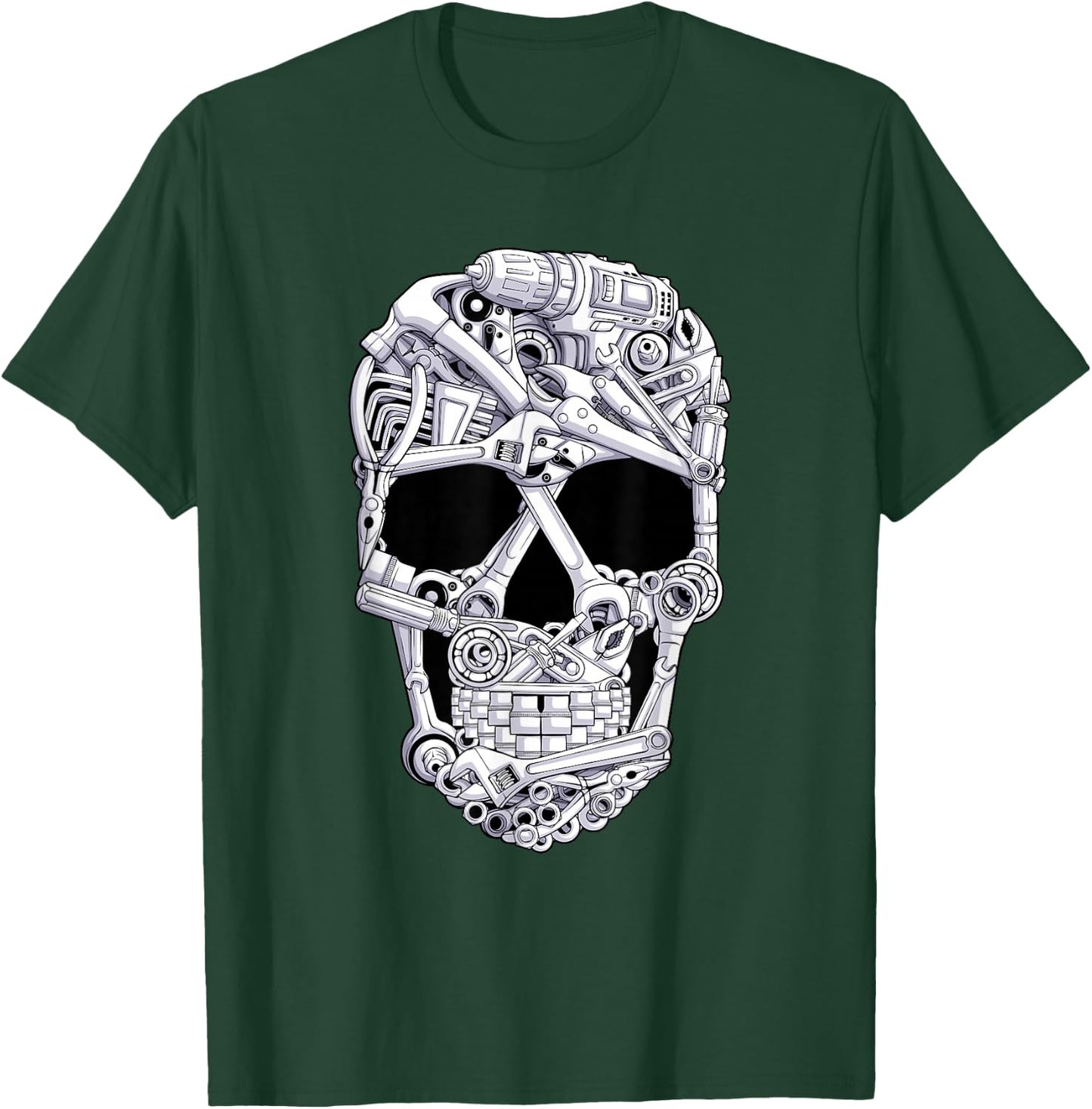 car Mechanic Tools Skull Garage Halloween Costume Skeleton T-Shirt - T-Shirt | Forest
