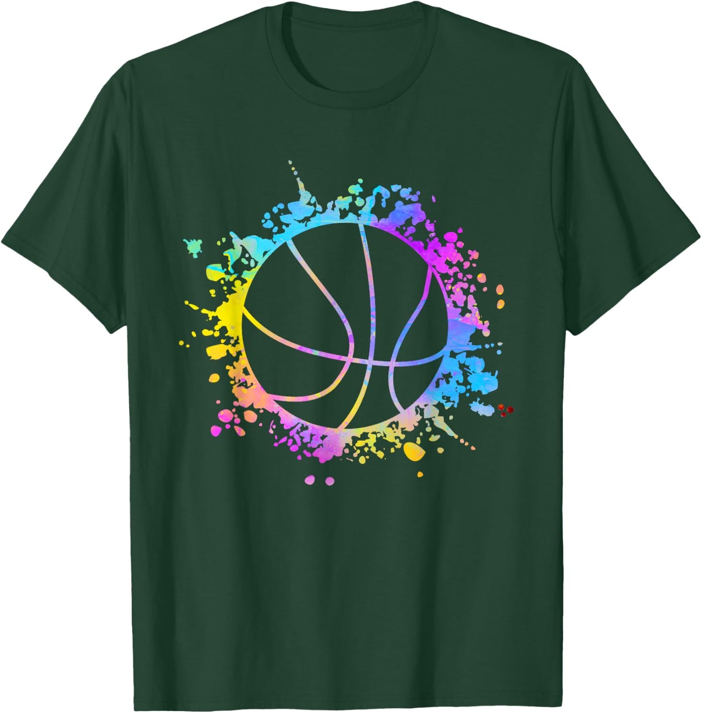Basketball Colourful Splatters TeensBasket Ball Coaches T-Shirt - T-Shirt | Forest