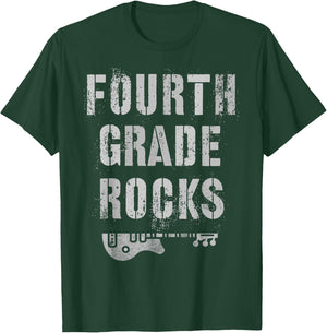 4th GRADE Rocks Teacher Rockstars I Teach Ready To Rock T-Shirt - T-Shirt | Forest