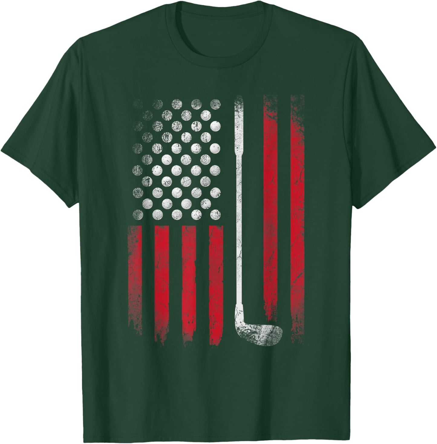 Funny American Flag Golf for Golfer T-Shirt - T-Shirt | Forest