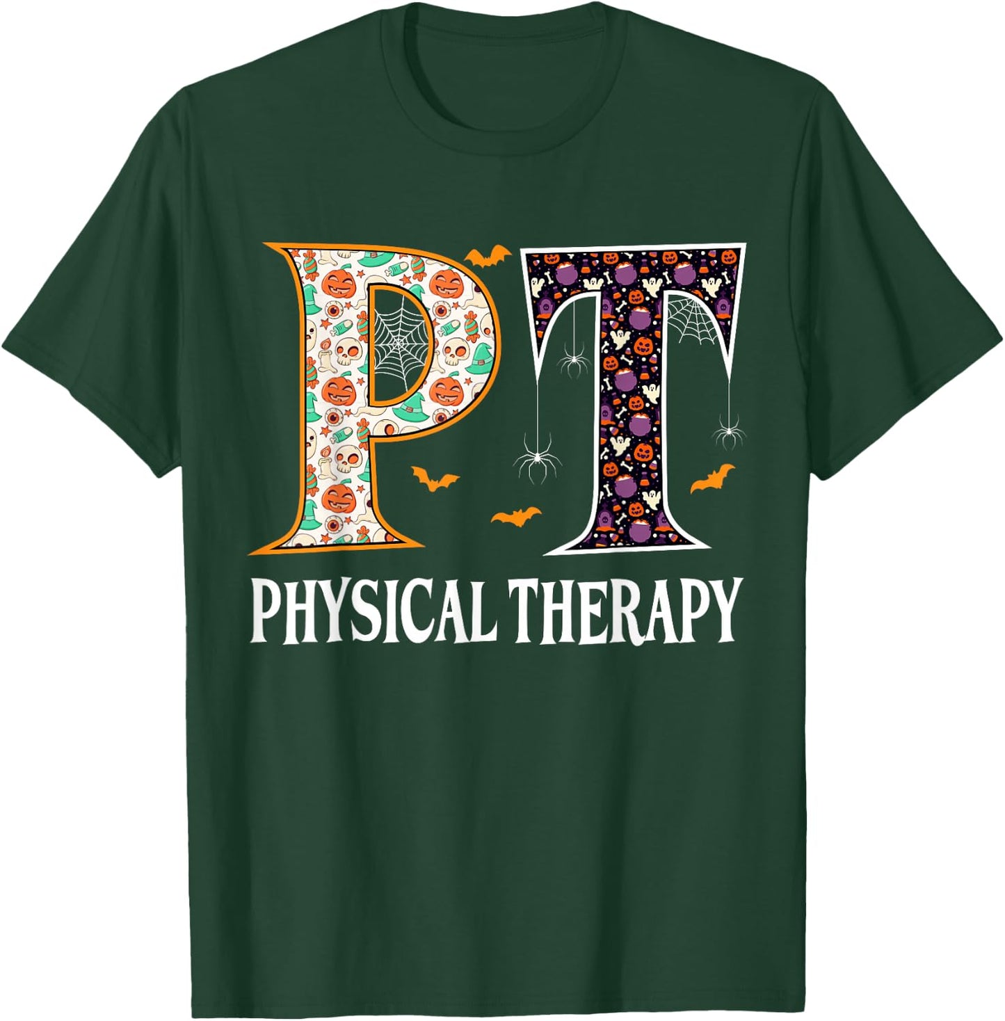 PT Physical Therapy Halloween Physical Therapist Halloween T-Shirt - T-Shirt | Forest
