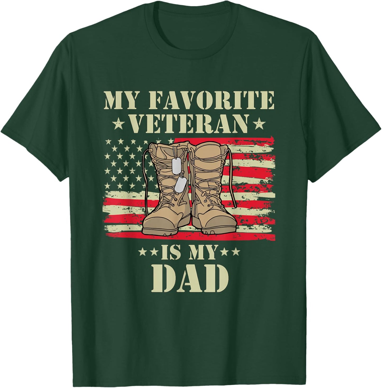 Father Veterans Day My Favorite Veteran is My Dad Proud Kids T-Shirt - T-Shirt | Forest