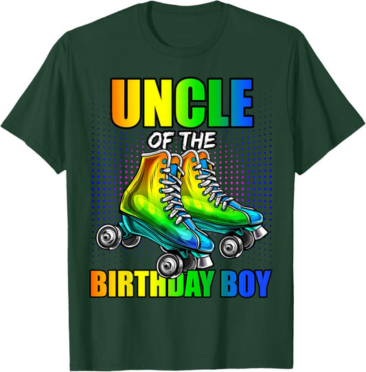 Uncle Birthday Boy Roller Skating Birthday Matching Family T-Shirt - T-Shirt | Forest