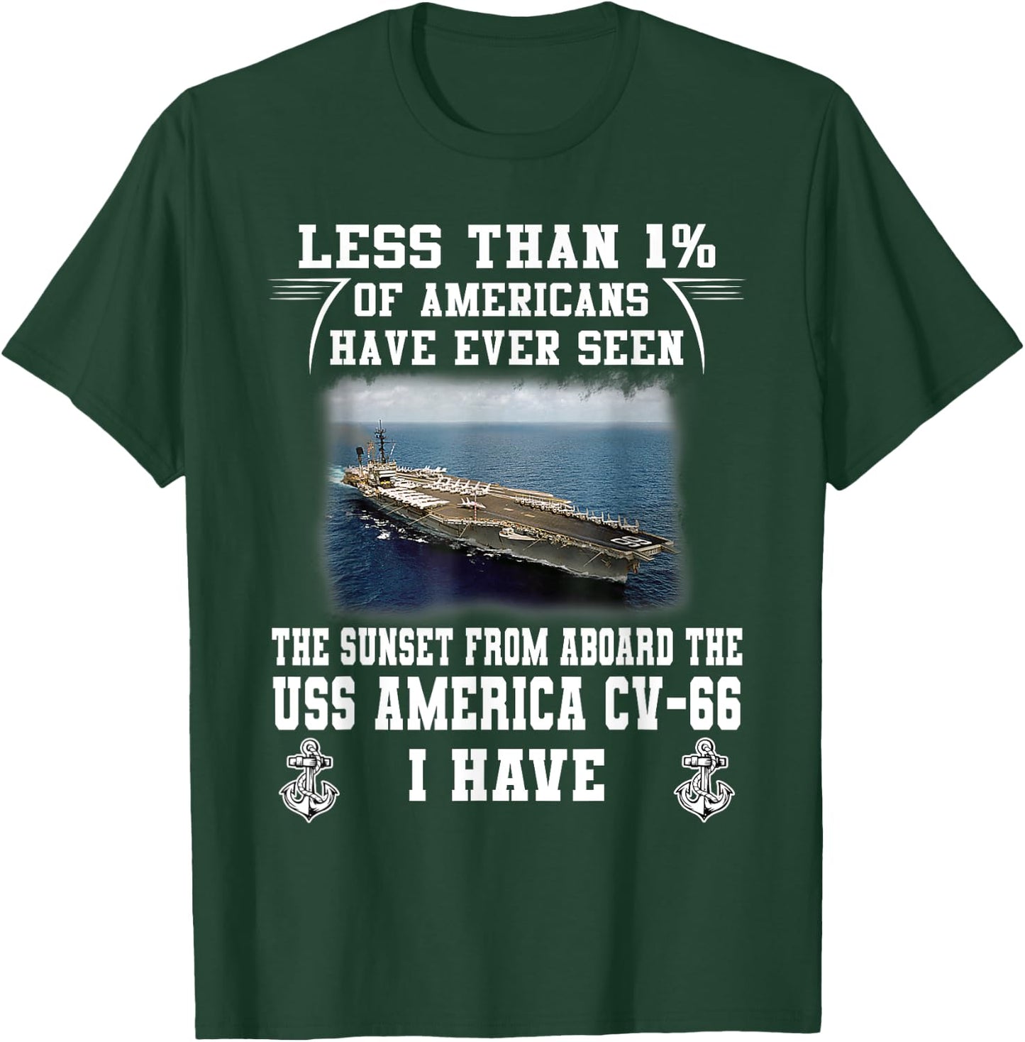 USS America CV-66 Aircraft Carrier T-Shirt - T-Shirt | Forest