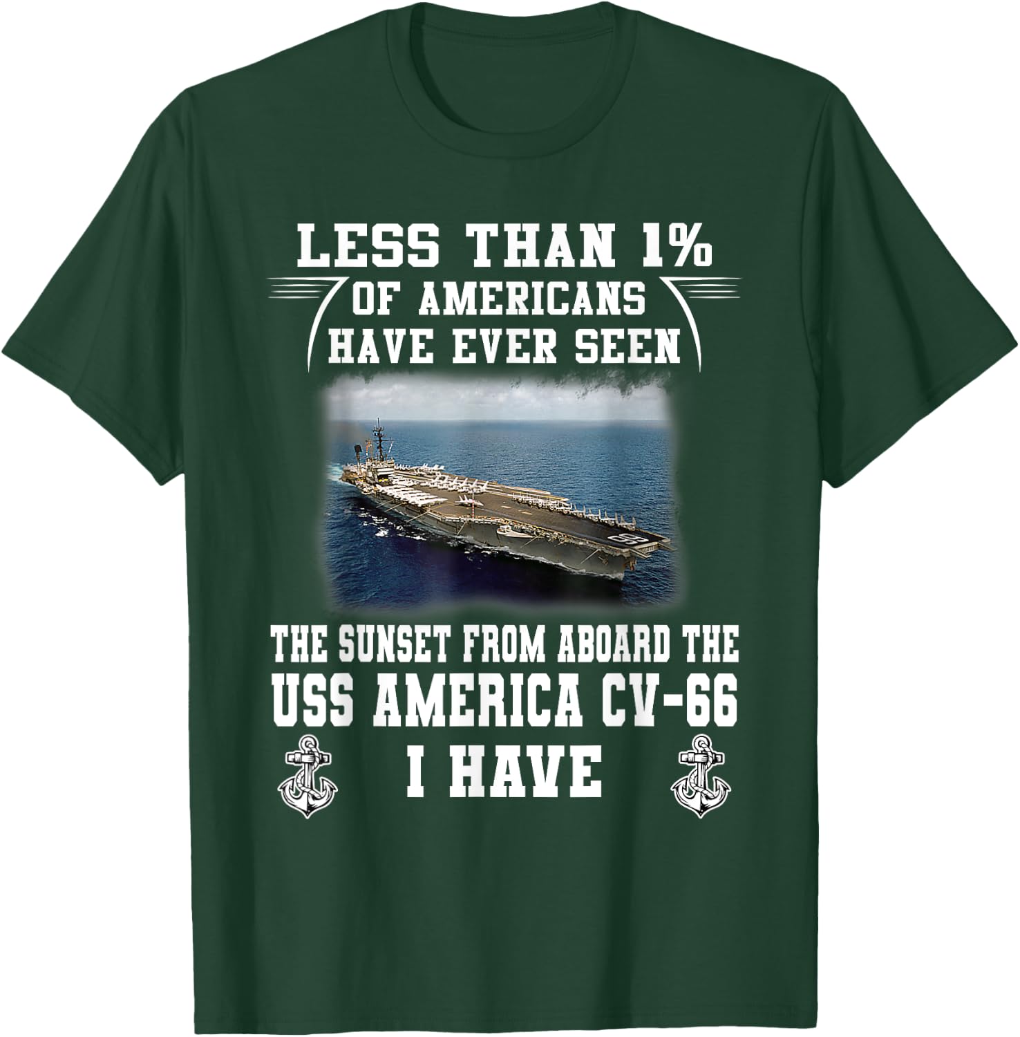 USS America CV-66 Aircraft Carrier T-Shirt - T-Shirt | Forest