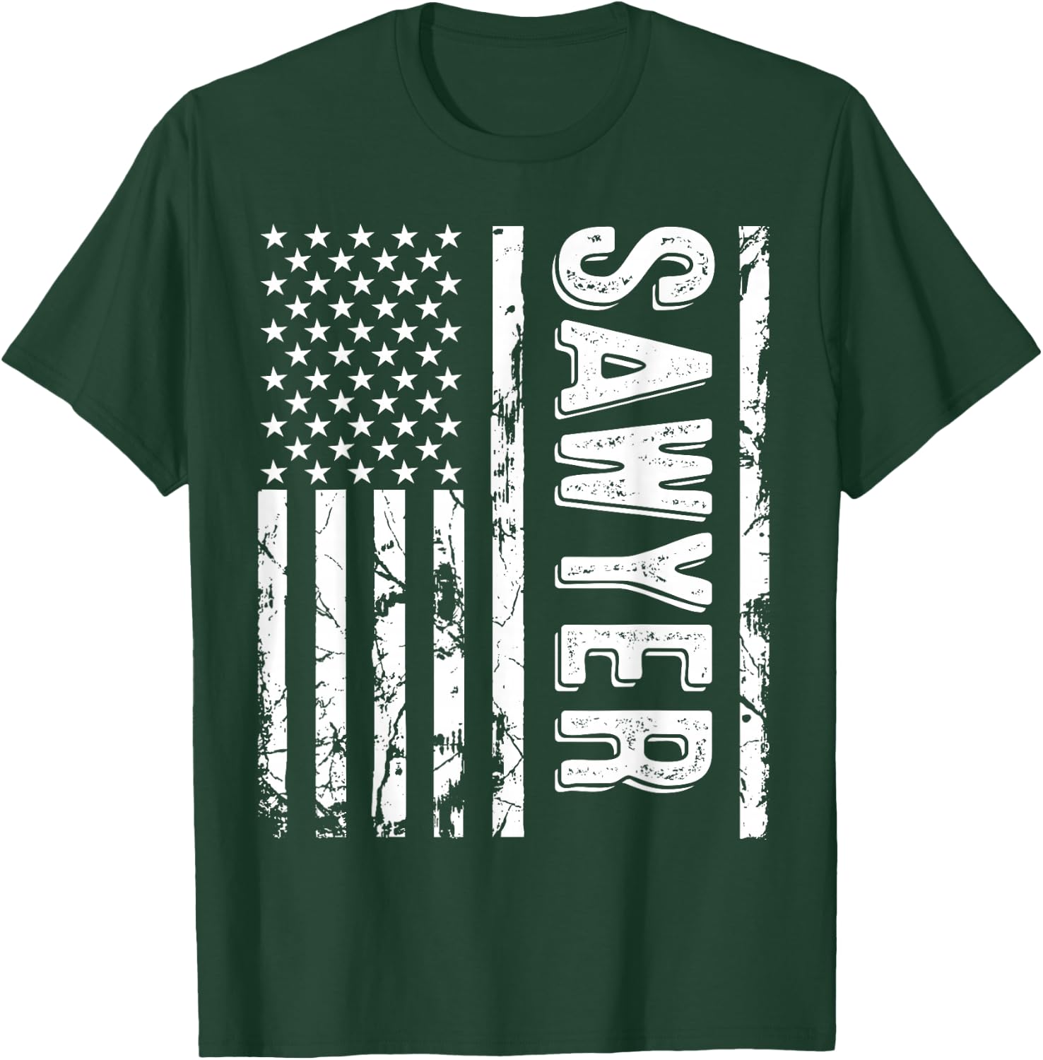 Sawyer Last Name Funny Surname Team Sawyer Family Reunion T-Shirt - T-Shirt | Forest