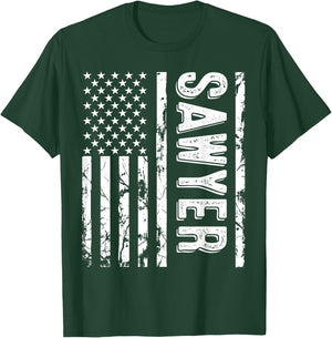 Sawyer Last Name Funny Surname Team Sawyer Family Reunion T-Shirt - T-Shirt | Forest