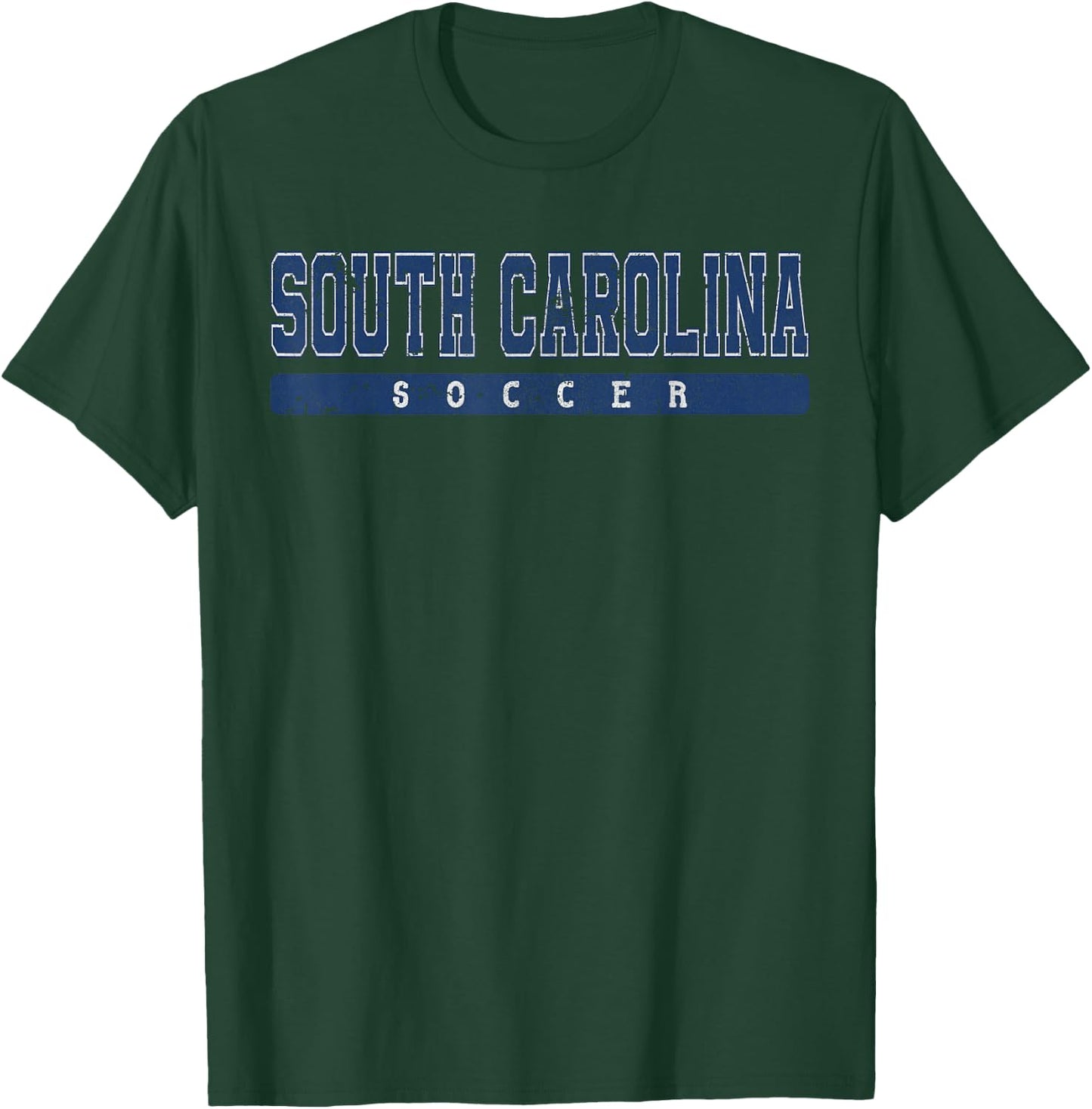 South Carolina Soccer Blue Vintage Text T-Shirt - T-Shirt | Forest