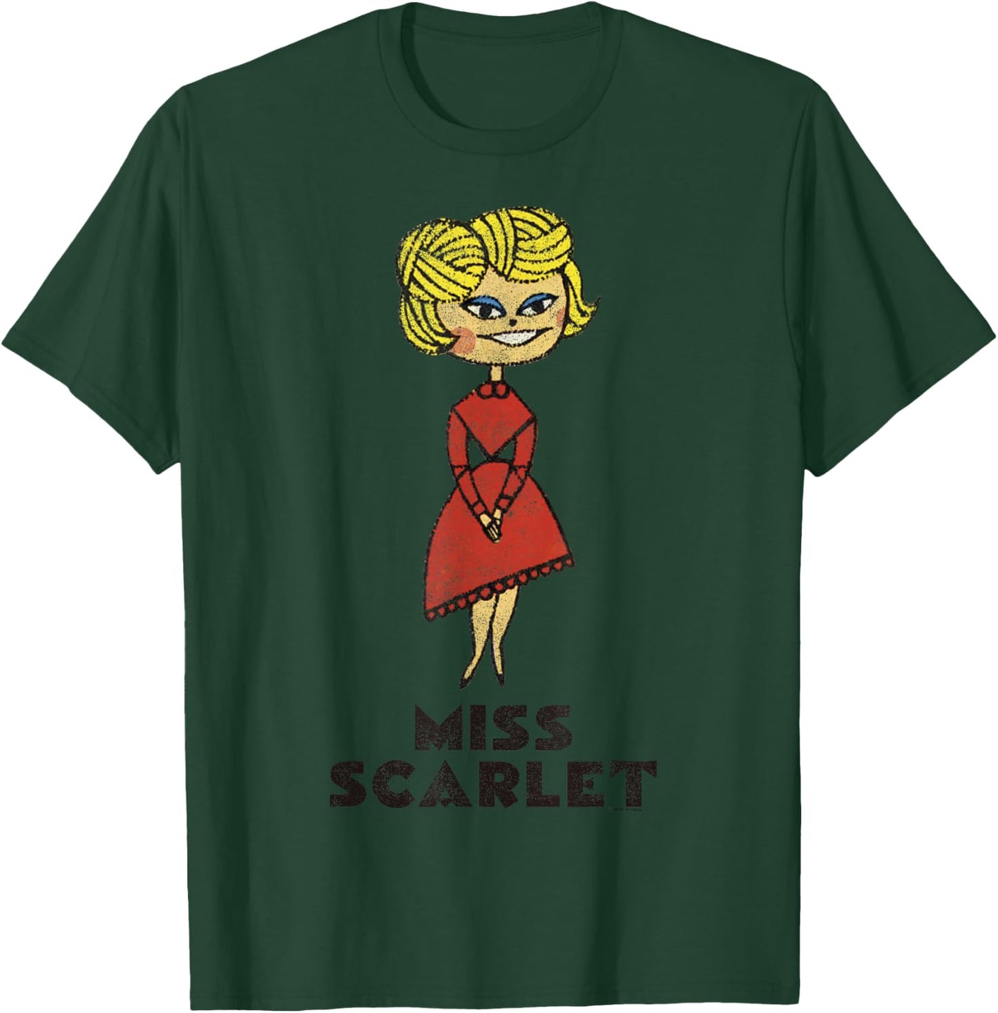 Clue Retro Miss Scarlet Portrait T-Shirt - T-Shirt | Forest