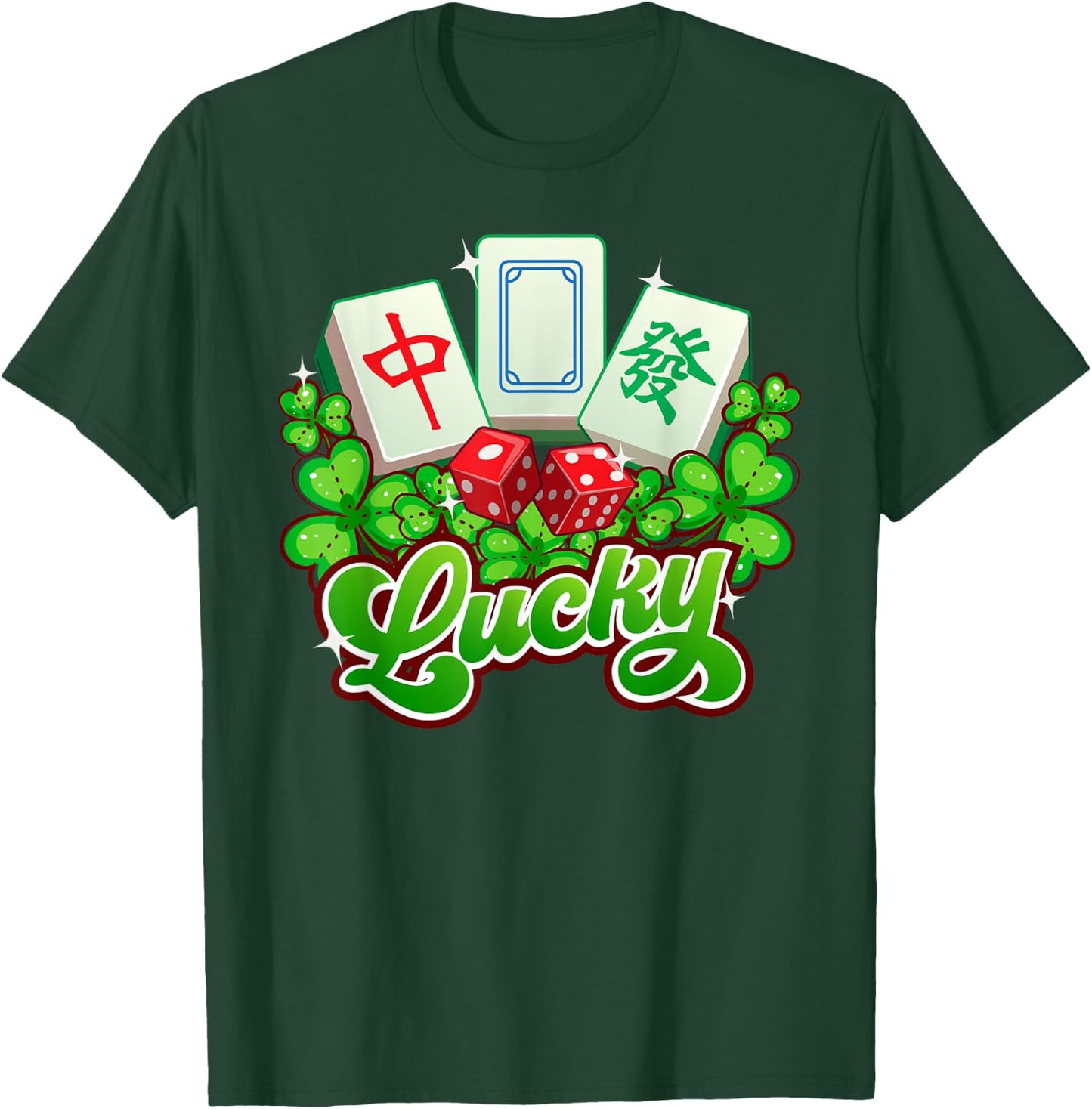 Lucky Mahjong Good Luck Mah Jongg T-Shirt - T-Shirt | Forest