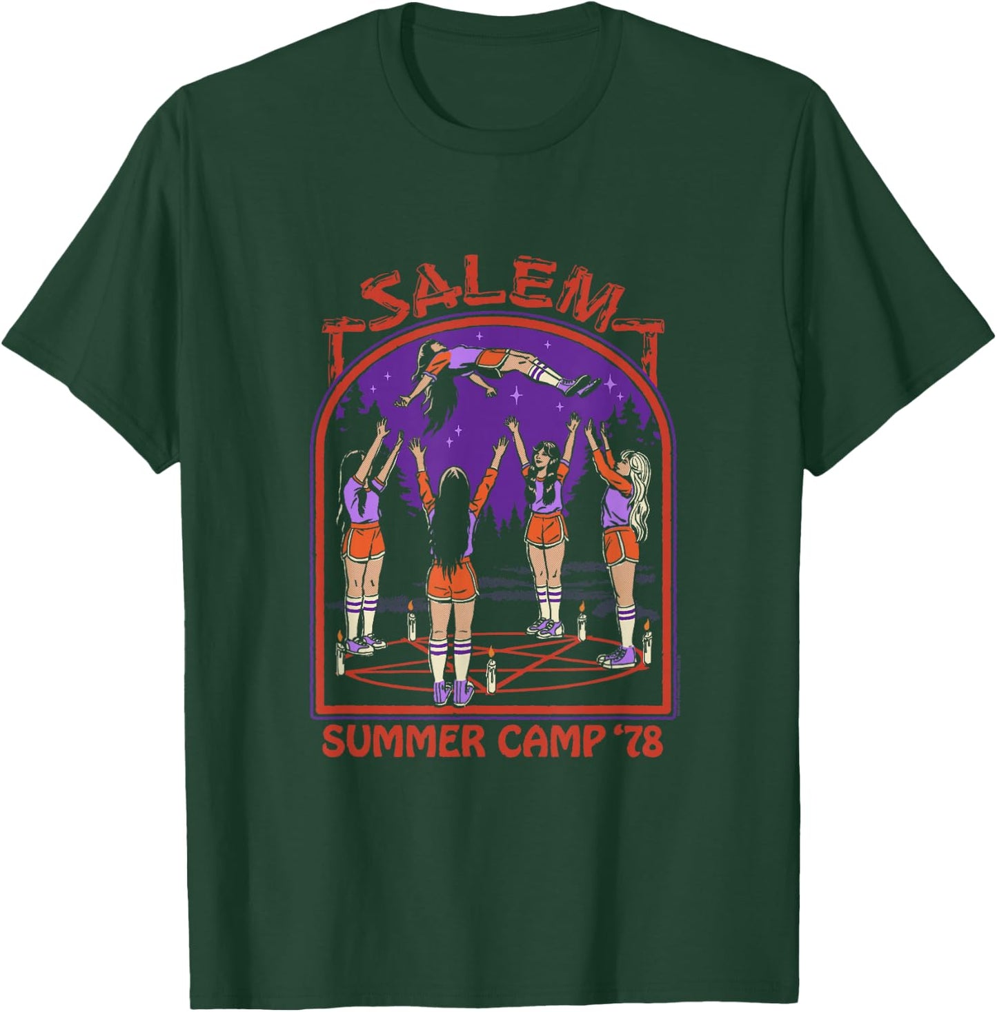 Steven Rhodes Salem Witch Summer Camp '78 Retro Dark Humor T-Shirt - T-Shirt | Forest