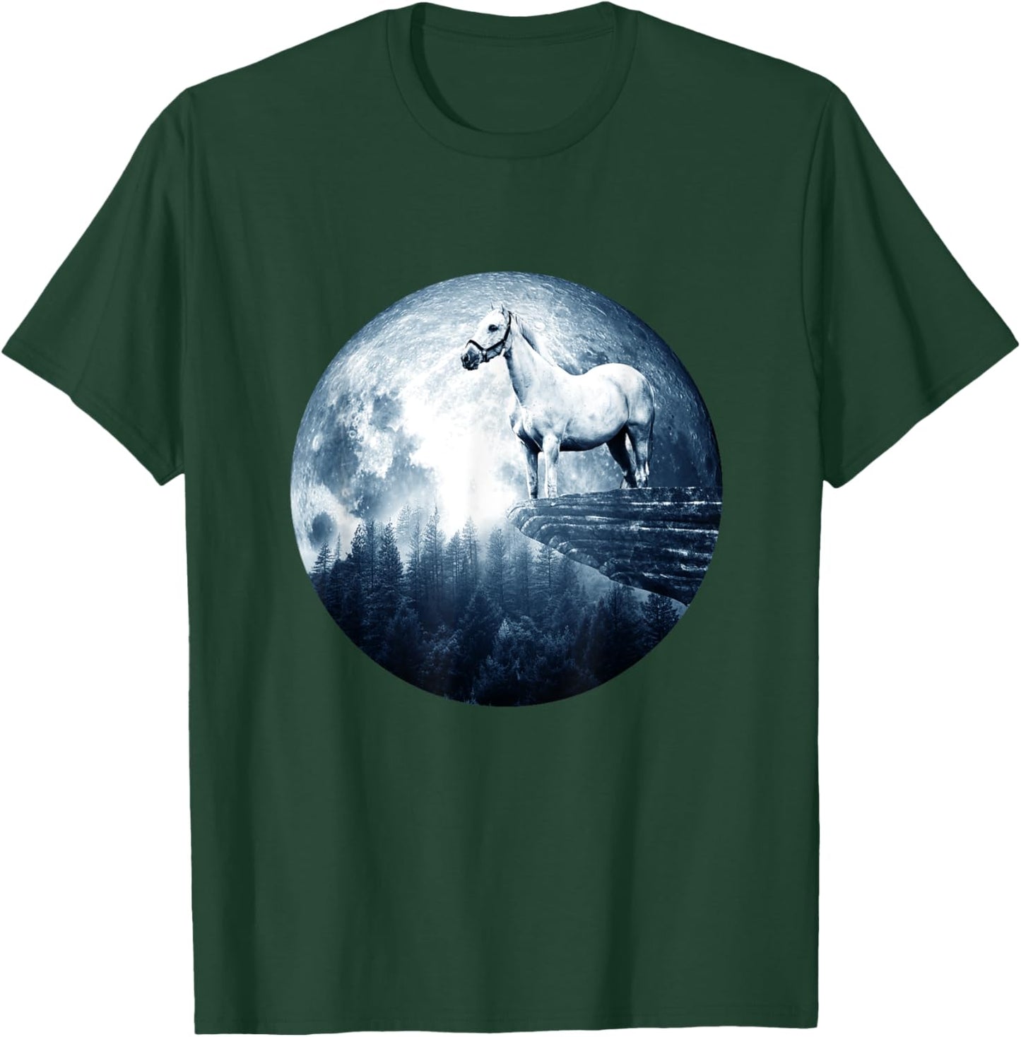 Horse Moon Horse Men Kids Girls Boy Horse T-Shirt - T-Shirt | Forest