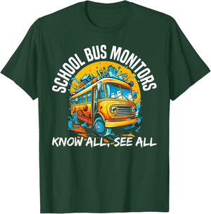 School Bus Monitor Bus Aide Attendant Bus Monitor T-Shirt - T-Shirt | Forest