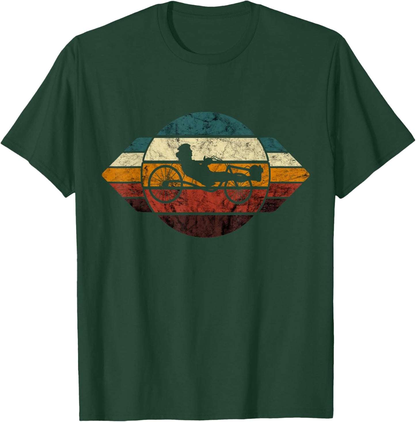 Recumbent Trike Retro Cycling Recumbent Bike Cyclist Triker T-Shirt - T-Shirt | Forest