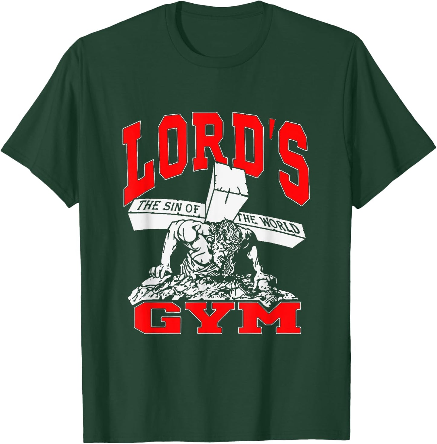 Lords Gym - Lord's The Sin of World Jesus T-Shirt - T-Shirt | Forest