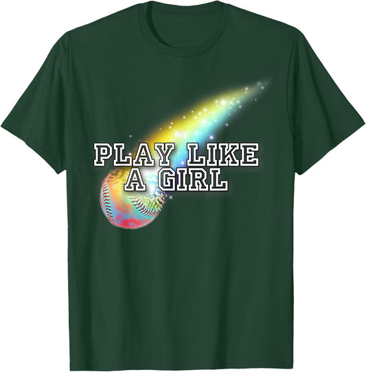 Play Like A Girl - Softball Gear For Girls, Teens & Moms T-Shirt - T-Shirt | Forest