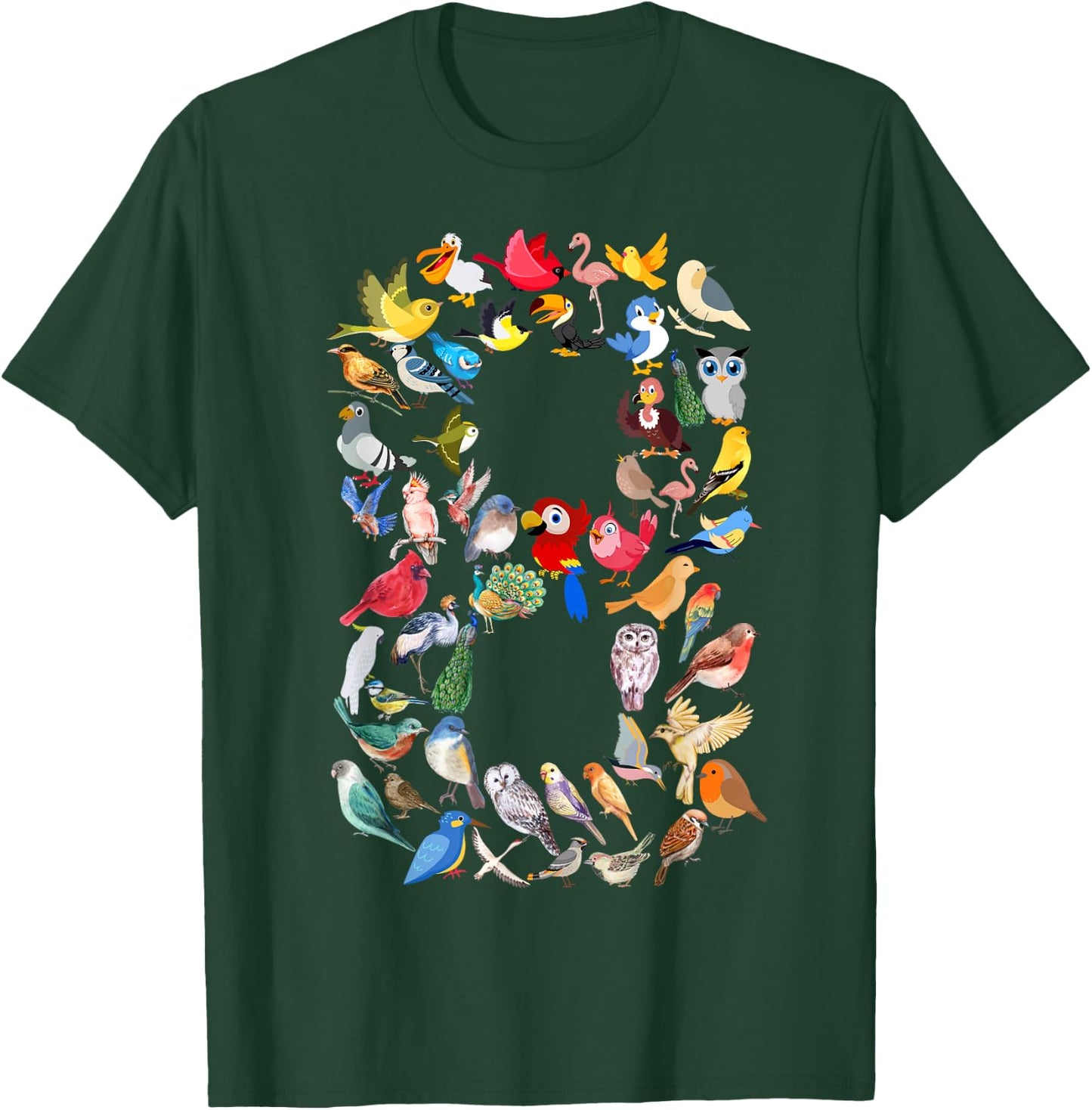 Kids 8th Birthday Birds Themed 8 Year Old Boys Bird Lover T-Shirt - T-Shirt | Forest