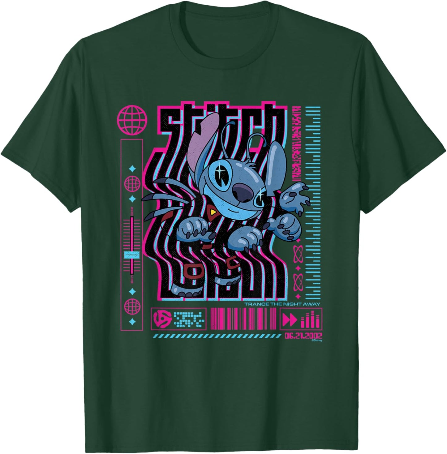 Disney Lilo & Stitch Techno Trance The Night Away 2002 T-Shirt - T-Shirt | Forest