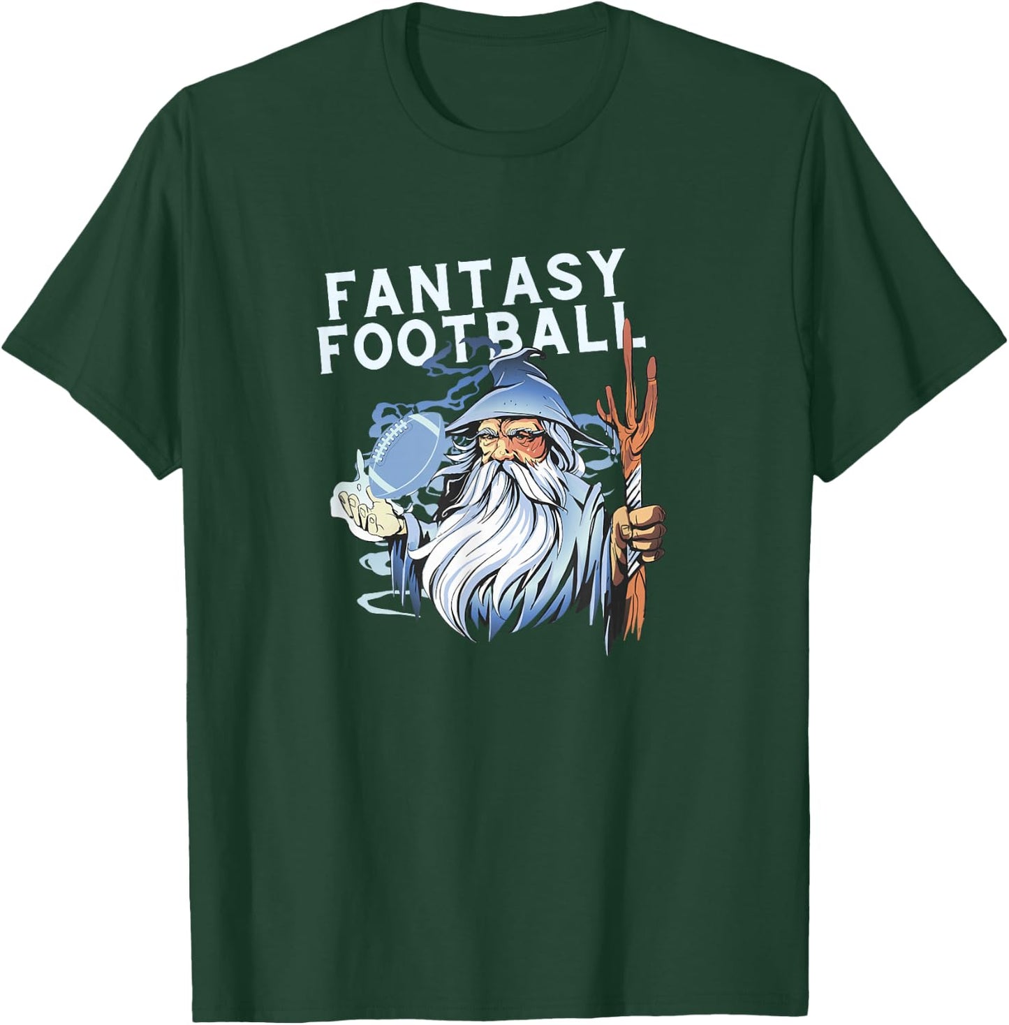 Fantasy Football Wizard Magic Ironic Sports Design T-Shirt - T-Shirt | Forest