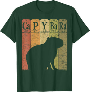 Capybara Periodic Table Elements Capybara Retro Rodent T-Shirt - T-Shirt | Forest