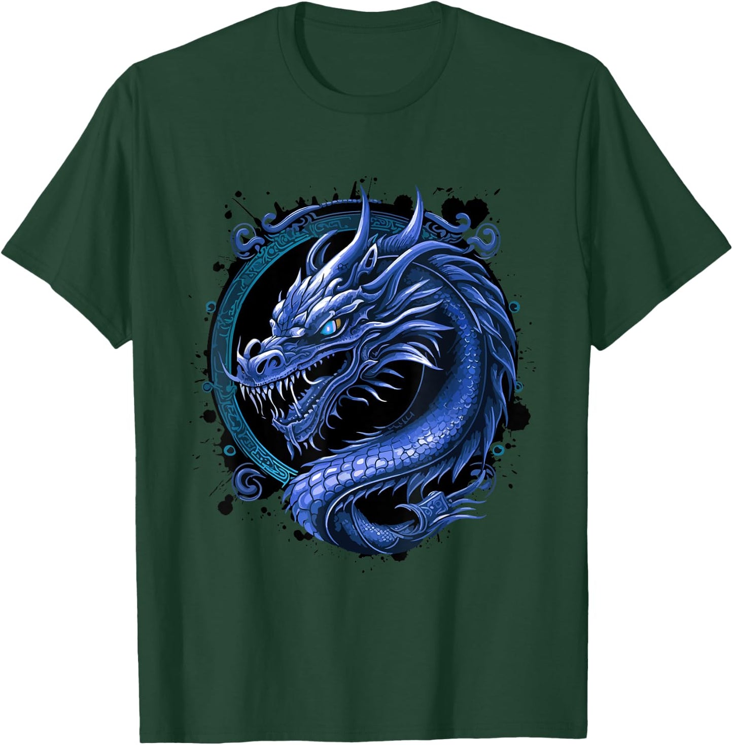 Blue Dragon Mythology | Chinese Symbol T-Shirt - T-Shirt | Forest
