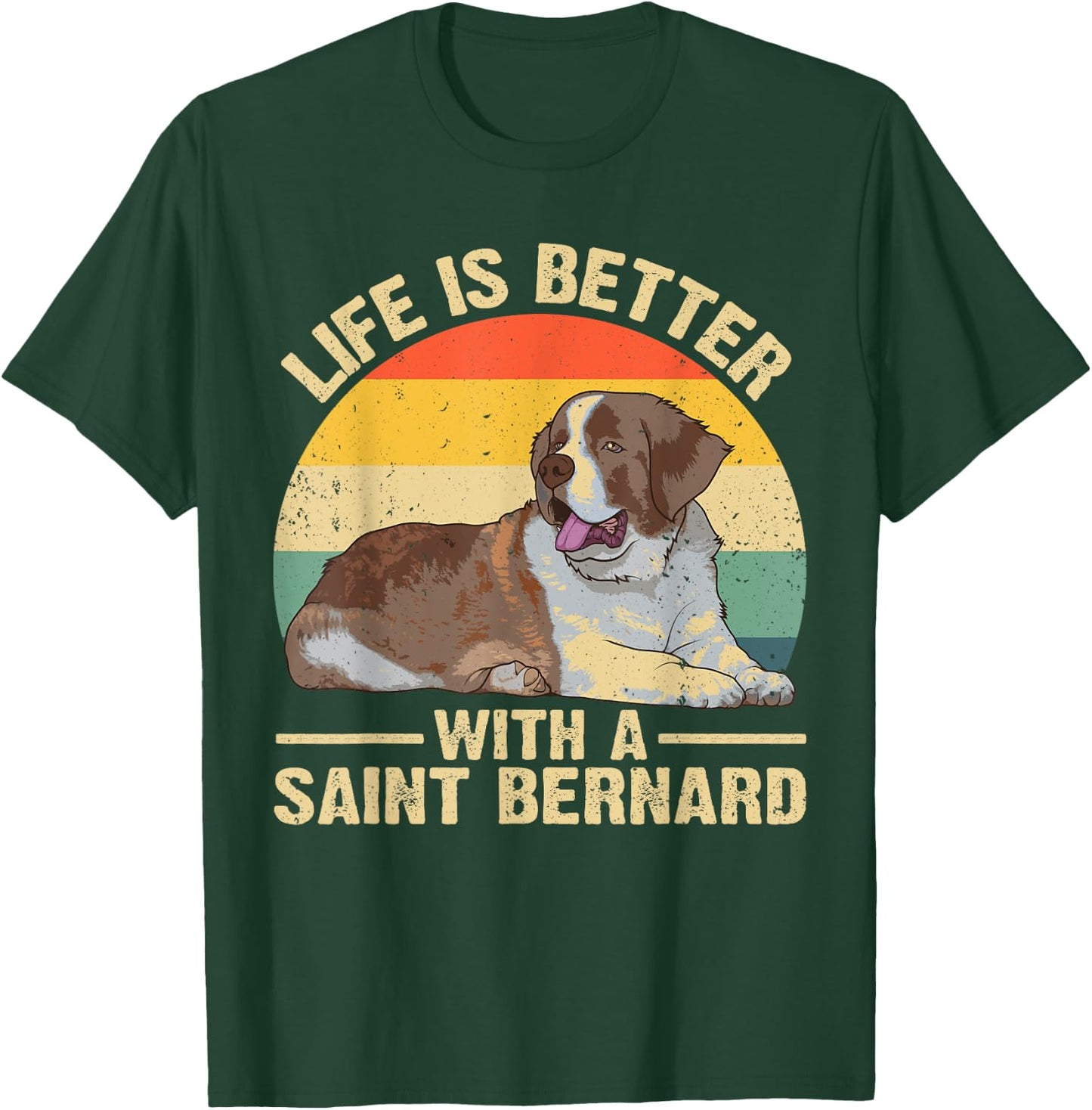 Cute Saint Bernard Design Women Saint Bernard Dog T-Shirt - T-Shirt | Forest