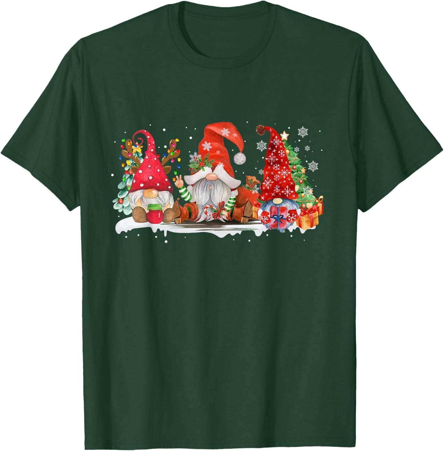 Merry Christmas Gnomes Xmas Family Men Women Family Together T-Shirt - T-Shirt | Forest