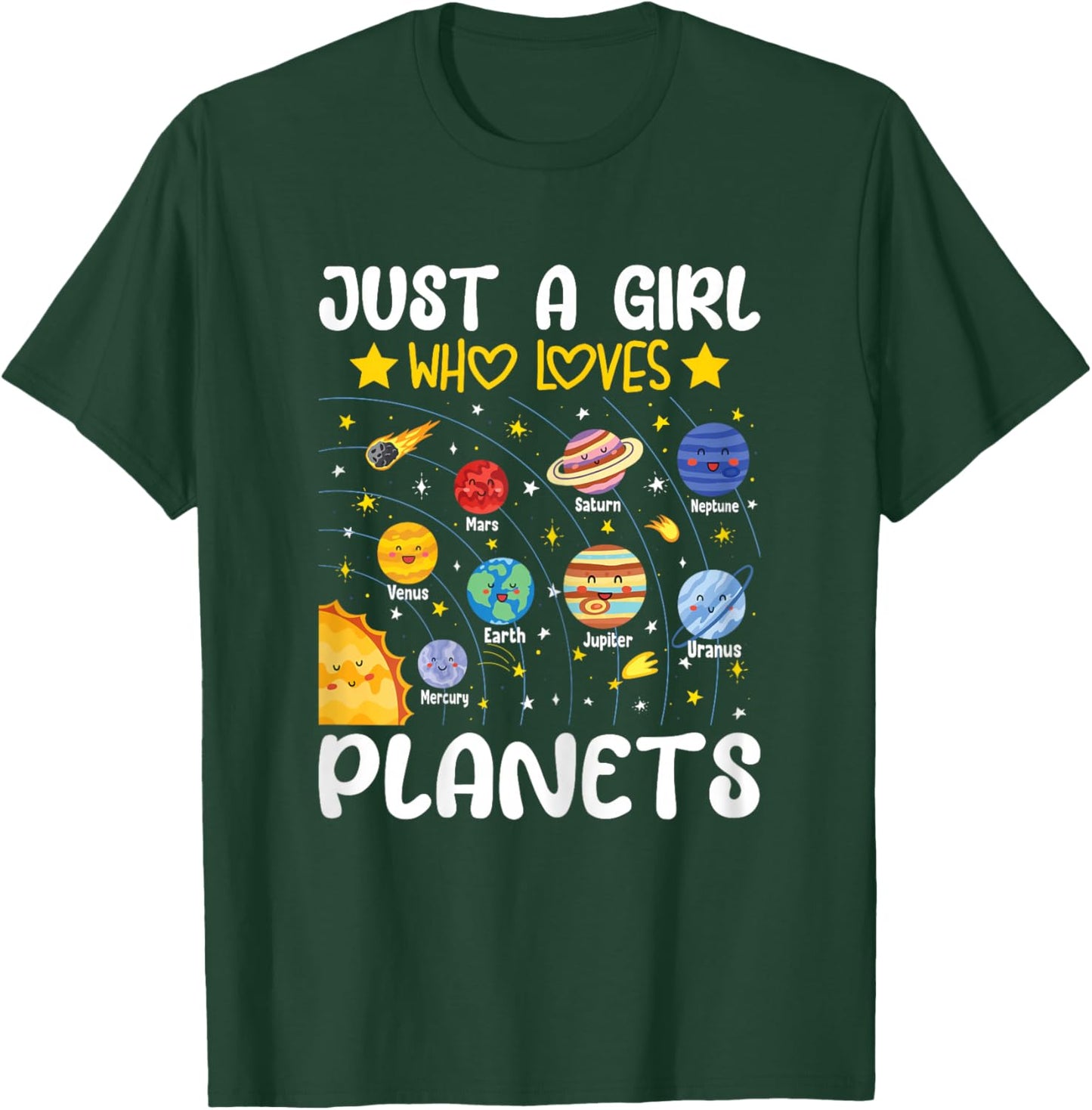 Just A Girl Who Loves Planets Solar Space Science Lover Girl T-Shirt - T-Shirt | Forest