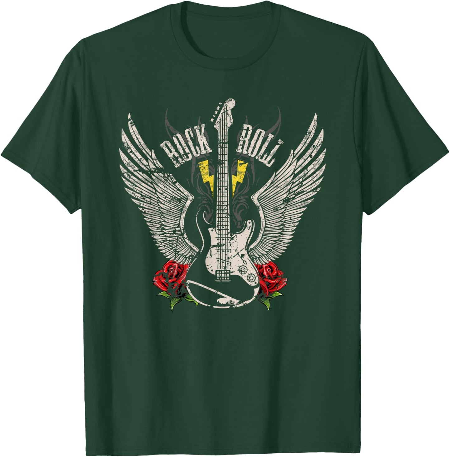 Rock and Roll Guitar Vintage Rock Music T-Shirt - T-Shirt | Forest