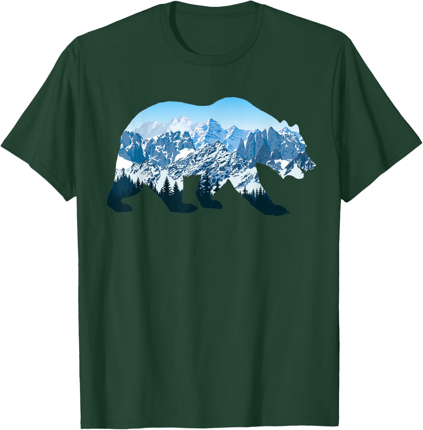 Landscape Mountain Bear Nature Wildlife Outdoor Animal T-Shirt - T-Shirt | Forest