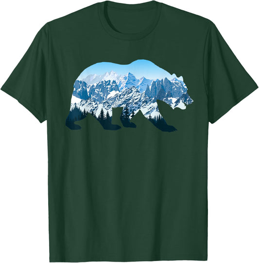 Landscape Mountain Bear Nature Wildlife Outdoor Animal T-Shirt - T-Shirt | Forest
