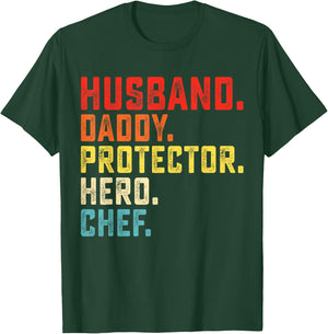 husband daddy protector hero chef fathers Day Cook Cooking T-Shirt - T-Shirt | Forest