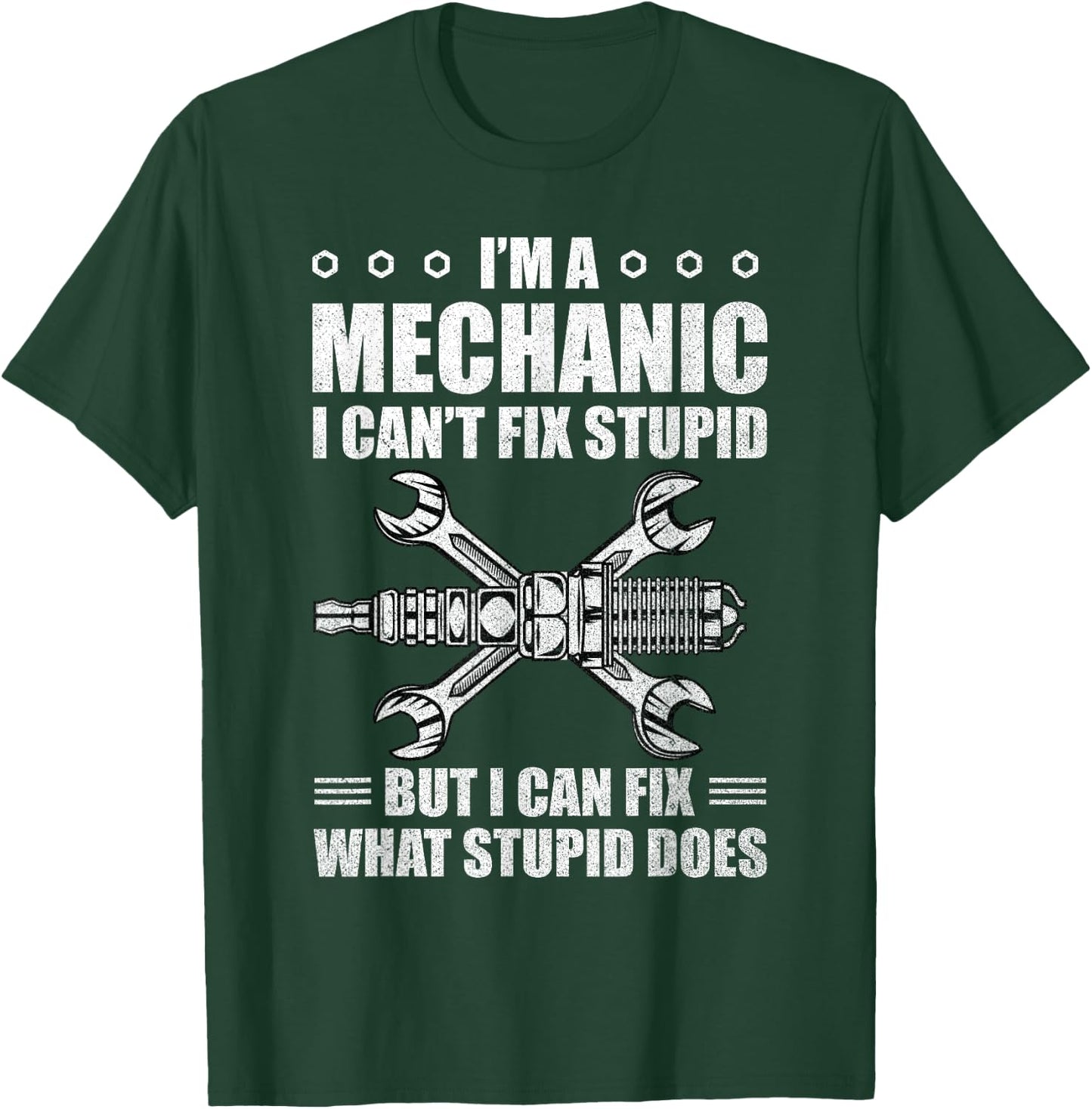 Car Mechanic Design Maintenance Man Gifts Auto Mechanic Fun T-Shirt - T-Shirt | Forest